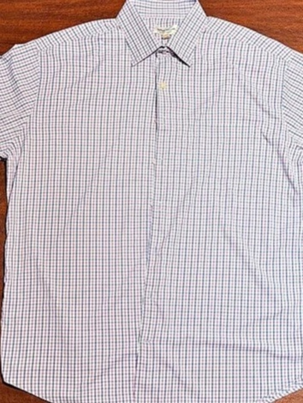 Peter Millar Summer Comfort Checkered Button Down in Blue & White Large